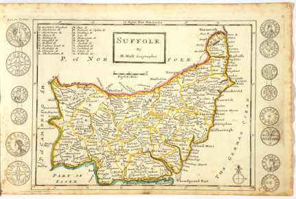 Map of suffolk 1724